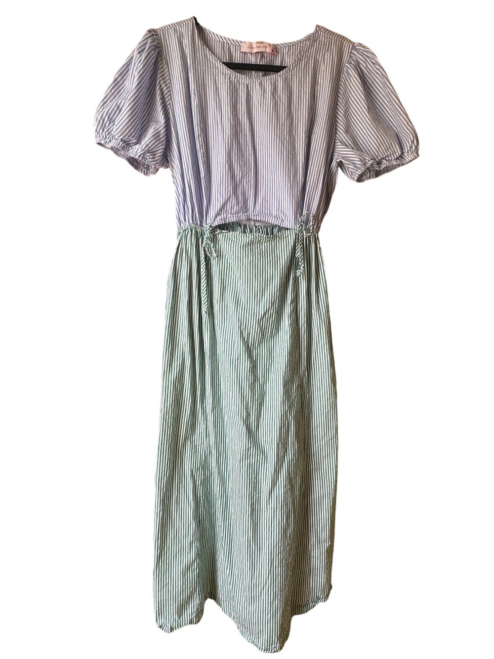 Lisa Says Gah Mint Striped Tie-Waist Dress - Picture 3 of 5